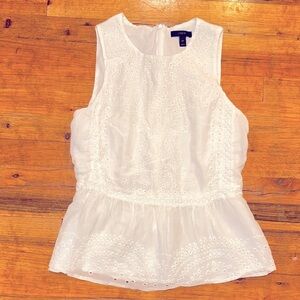 JCrew Eyelet Lace Sleeveless Top